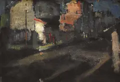 Nocturnă by Jean Cheller, ulei pe carton, sold Mar 2022