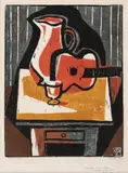 Vasile Dobrian, Chitara roșie, 1962, cromolitografie