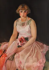 Portret de tânără by Ștefan Constantinescu, ulei pe pânză, offered Mar 2022
