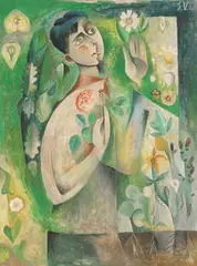 Simona Vasiliu Chintilă, Micul botanist, 1966, ulei pe pânză