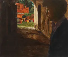 Autoportret în umbră by Andrei Chintilă, 2004, ulei pe pânză, sold Mar 2022