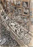 Matei Chintilă, Un oraș periculos (Scenă nocturnă), 1988, acuarelă și tuș pe hârtie