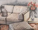 Simona Vasiliu Chintilă, Interior cu pisică