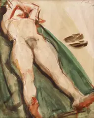 Nud by Corneliu Baba, 1957, acuarelă și creion pe hârtie, sold Feb 2022