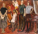Corneliu Baba, Portret de familie, 1964, ulei pe hârtie