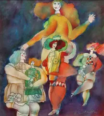 Cabaret by Harry Guttman, ulei pe masonit, offered Feb 2022