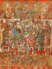 Georgeta Năpăruș, Paradă, 1983, ulei pe pânză