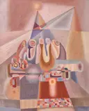 George Saru, Cina cea de taină, 1982, ulei pe pânză