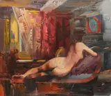 Mircea Maurice Novac, Nud, 2018, ulei pe pânză