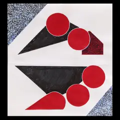 Geta Brătescu, Joc de forme, 2017, colaj, marker și cariocă pe hârtie