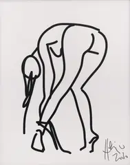 Horaţiu Mălăele, Nud cu spatele, 2020, serigrafie pe pânză