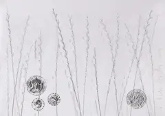 Coins by Mircea Cantor, 2015, creion și cărbune pe hârtie, sold Feb 2022