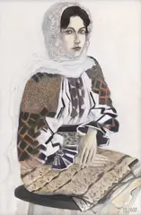 Viorel Mărginean, Ie românească, 2000, ulei pe pânză