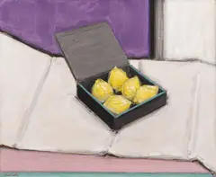 Natură statică cu lămâi by Constantin Pacea, ulei pe pânză, sold Feb 2022
