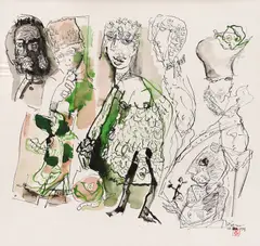 Vasile Kazar, Alai împărătesc, 1994, acuarelă și tuș pe hârtie