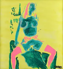 Buja Bestia by Dumitru Gorzo, acrilic pe pânză, sold Feb 2022