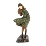 Demeter H. Chipăruş, ”The Squall”, bronz patinat, policrom; fildeș sculptat