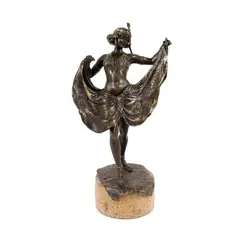 Franz Xaver Bergmann, Dansatoare orientală, Cca. 1920, bronz patinat