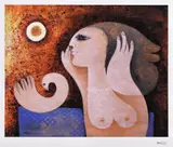 Colierul de perle by Samy Briss, cromolitografie, sold Jan 2022