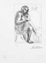 Modelul by Pablo Picasso, litografie, sold Jan 2022