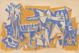 Marcel Janco, Construcție, tempera și creion pe hârtie