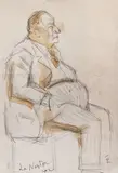 Theodor Pallady, La Nestor, 1942, creion și laviu pe hârtie