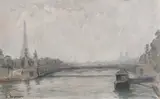 Dan Bajenaru, Pod peste Sena, ulei pe pânză lipită pe carton