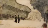Jardin du Luxembourg by Rudolf Schweitzer–Cumpăna, 1935, acuarelă pe hârtie, sold Jan 2022