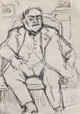 Colecționarul Lazăr Munteanu by Theodor Pallady, peniță pe hârtie, sold Jan 2022