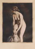 Ferenc Hatvany, Nud, gravură acuarelată
