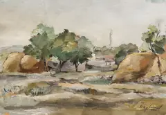 Wladimir Siegfried, Peisaj din Mangalia, 1941, ulei pe carton