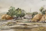 Wladimir Siegfried, Peisaj din Mangalia, 1941, ulei pe carton