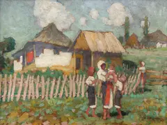 Gore Mircescu, Familie de țărani, 1919, ulei pe carton
