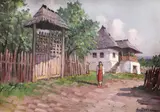 Țărăncuță by Ion Doboşariu, ulei pe carton, sold Jan 2022