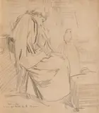 Leon Biju, În drum spre Malta, 1914, creion pe hârtie