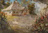 Samuel Bogdanovici, Căsuța bunicilor, ulei pe carton