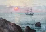Plecarea la pescuit by Dimitrie Florian, ulei pe pânză, sold Jan 2022