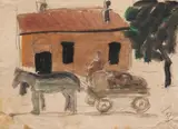 Theodor Pallady, Căruțaș, acuarelă, creion și guașă pe hârtie