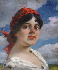 Celesztin Pállya, Țărăncuță, ulei pe lemn