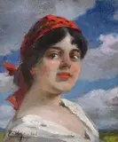 Celesztin Pállya, Țărăncuță, ulei pe lemn