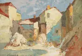 Jean Cheller, Case în Bretania, ulei pe carton