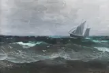 Plecarea în larg by Dimitrie Florian, ulei pe carton, sold Jan 2022