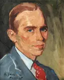 Portret de bărbat by Francisc Gall, 1945, ulei pe pânză, offered Jan 2022