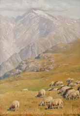 Ary Murnu, Peisaj către Vârful Negoiu, 1924, ulei pe carton
