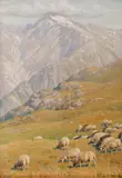 Ary Murnu, Peisaj către Vârful Negoiu, 1924, ulei pe carton