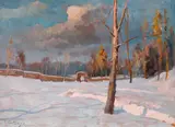 George Catargi, Peisaj de iarnă, ulei pe carton
