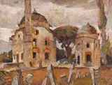 Peisaj italian by Nicolae Enea, ulei pe carton, offered Jan 2022
