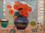 Maria Bănică, Anemone, ulei pe carton