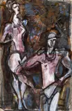 Eva Cerbu, Personaje, acuarelă și tempera pe hârtie