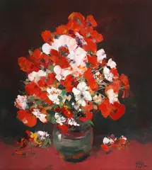 Maci by Nicolae Blei, ulei pe pânză, sold Jan 2022